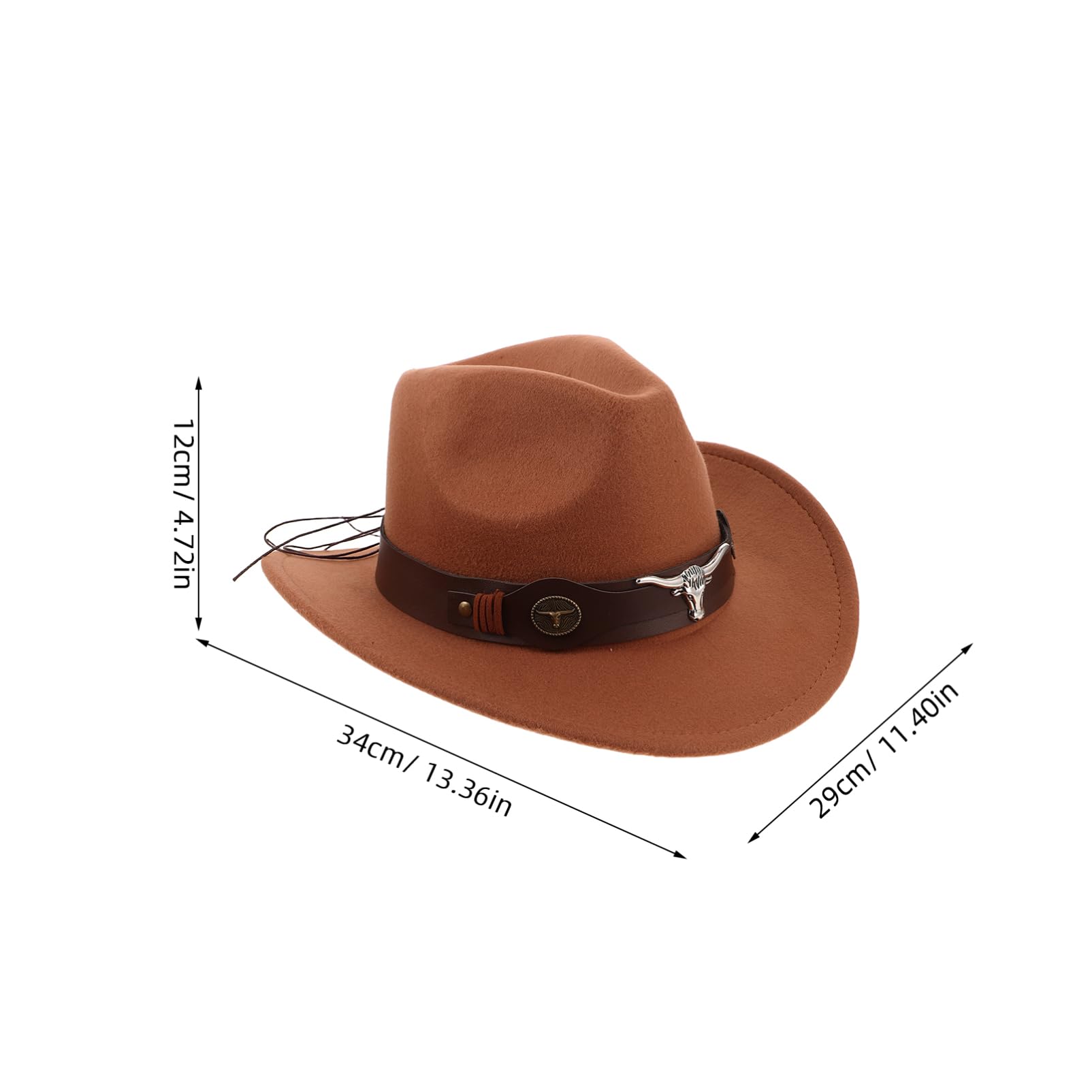 4pezzi Cappello Western da Uomo in Morbido Panno di Fibbia Regolabile per Protezione Solare Adatto Outfit Country e Eventi all Aperto