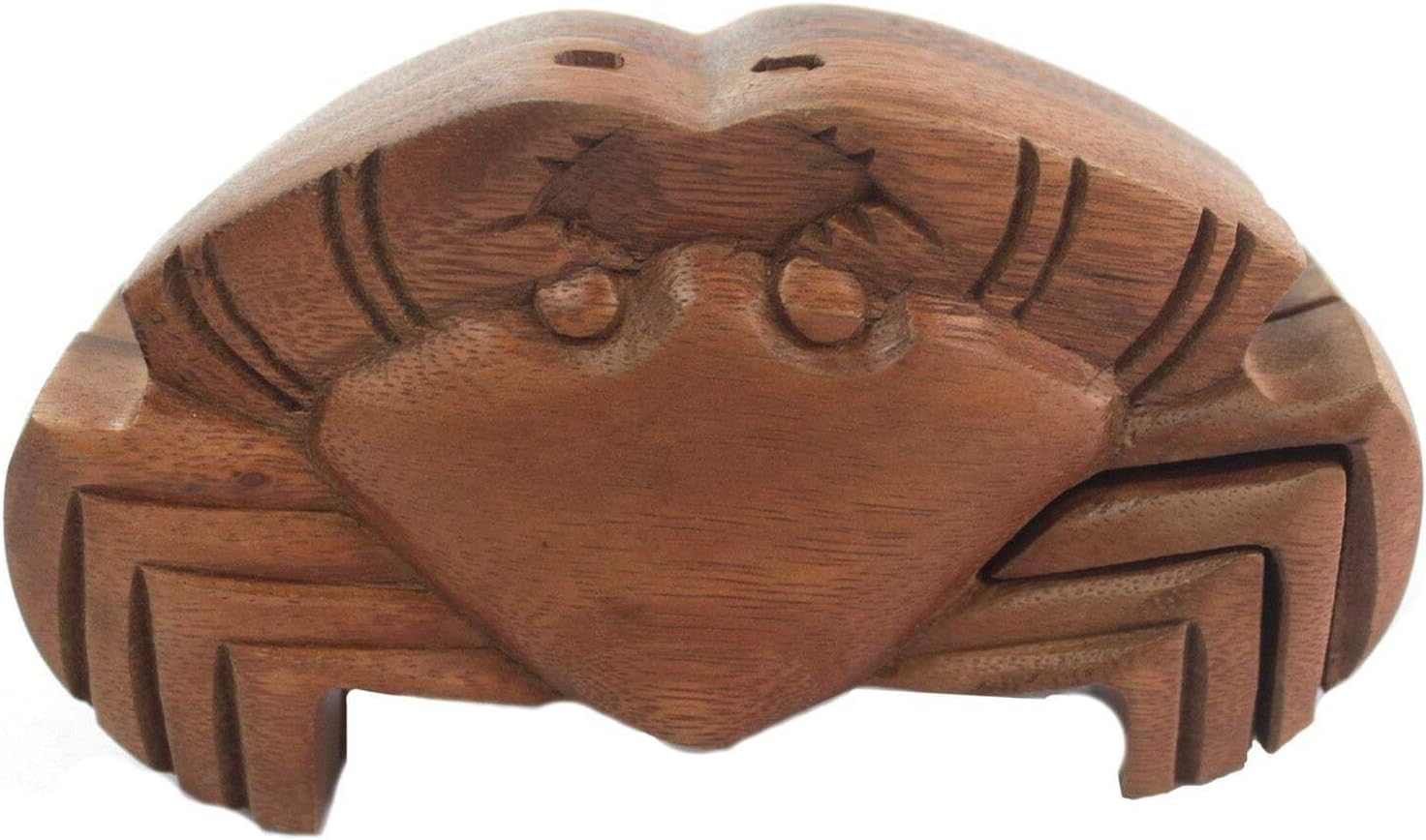 Bali Magic Wooden Trinket Box, Beach Crab Design, Handmade, Ethically Traded