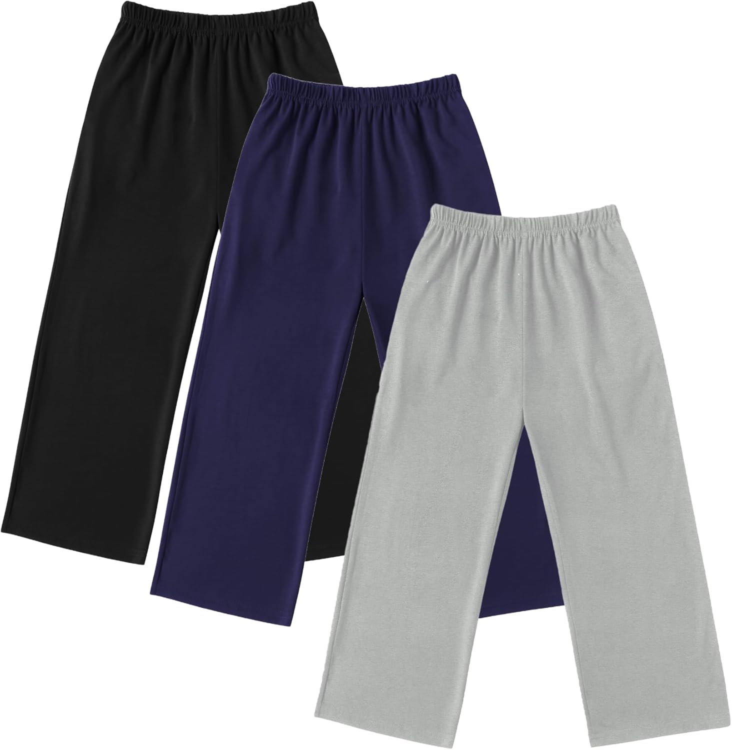 Ekouaer Boys 3 Pack Plaid Lounge Pants with 2 Pockets