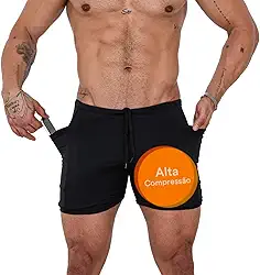 Bermuda Térmica Masculina Segunda Pele Short De Compressão com Bolso Celular Academia Fitness Musculação CLICK MAGAZINE