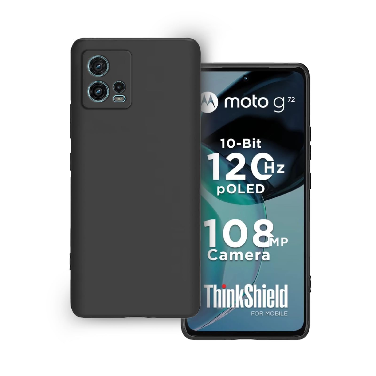 Plus Protection Matte Finished Back Cover Case for Motorola Moto G72 | Rubberized TPU | Slim Thin Soft Matte Flexible Matte Touch Shockproof - Matte Black (B0CGLYSD23) Amazon Price History, Amazon Price Tracker
