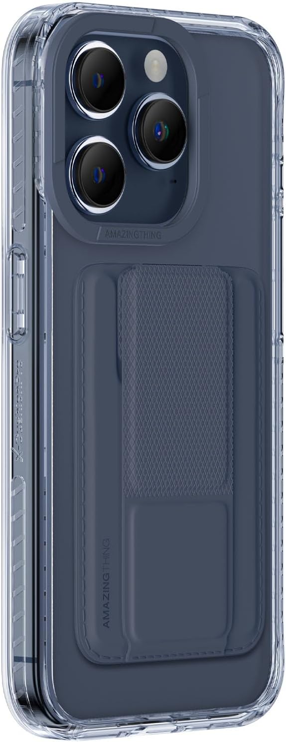 Amazing Thing Titan Pro Mag Wallet Set for iPhone 15 Pro MAX 3 Card Slot Holder/Stand/Case Cover compatible with MagSafe - Blue