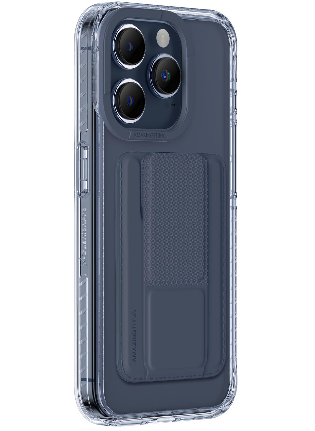 Amazing Thing Titan Pro Mag Wallet Set for iPhone 15 Pro MAX 3 Card Slot Holder/Stand/Case Cover compatible with MagSafe - Blue