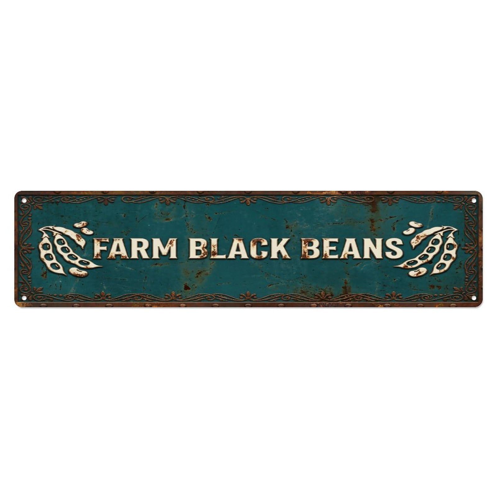 FARM BLACK BEANS Vintage Legume Rustic Farmhouse Metal Tin Sign