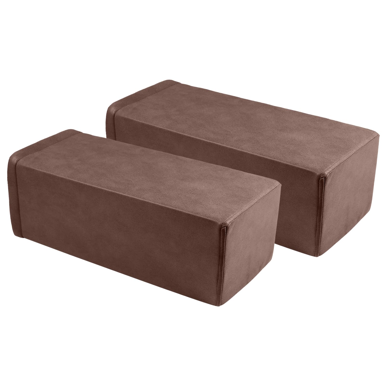 Photo 1 of M Mute Touch 2 Pack Couch Arm Rest Pillow, 8''x8''x20'' Faux Leather Waterproof Cover, High Density Foam Armrest Cushion, Removable & Washable Elbow Support for Sofa, Bed, and Armchair (Dark Brown)