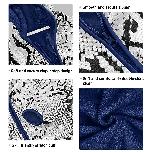 Image of Aflyko Boys Fleece Coat Blue Zip-Up Hoodie Girls Outerwear Kids Hooded Jacket 3-10T