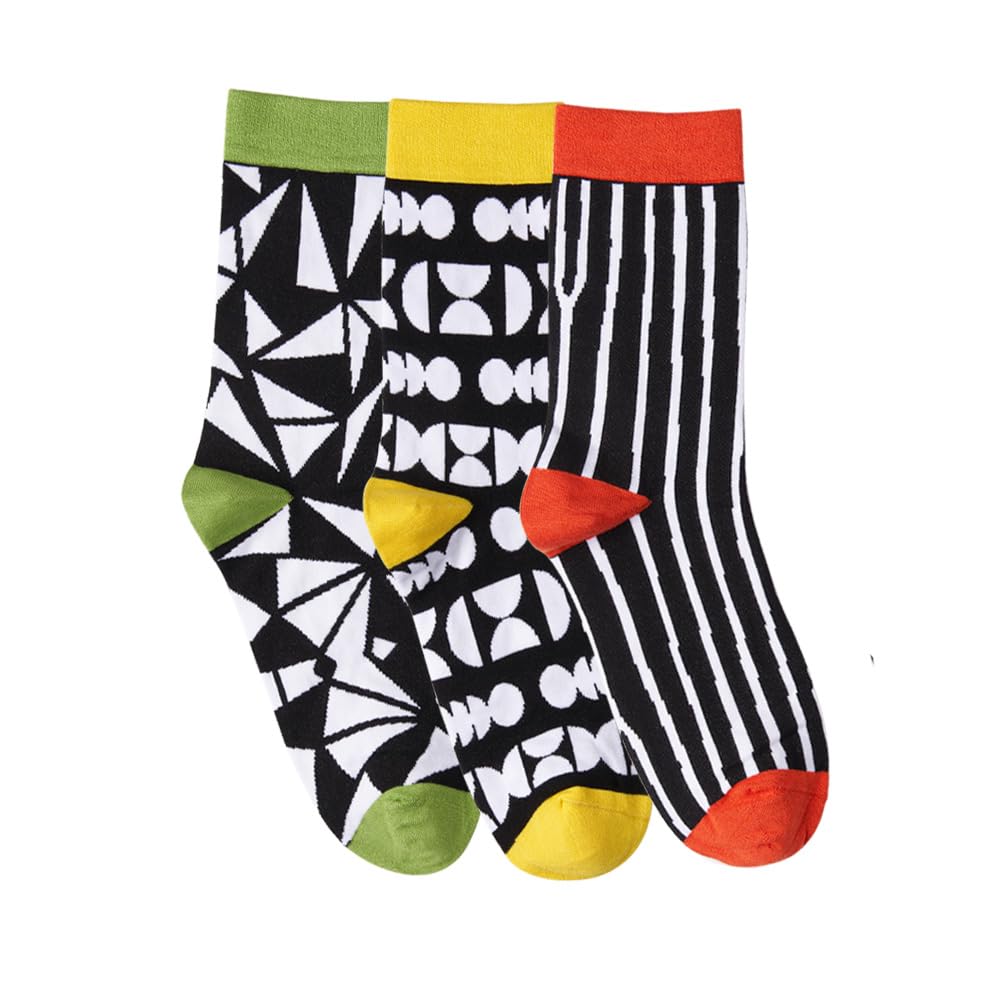 Unisex Crew Length Socks - 100% Organic Pure Soft Cotton | Designer & Trendy Socks | Suitable for Daily Use | Airy Comfort | Free Size | Soft On Skin