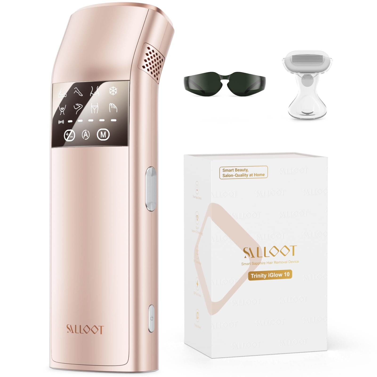 25J Epilatore laser IPL con Triplo Impulso, zaffiro ghiaccio indolore a 3 °C, Epilazione laser definitiva, 999900 impulsi di Luce Pulsata, per Uomo Donna, Ascelle Bikini Corpo,Idea Regalo(oro)
