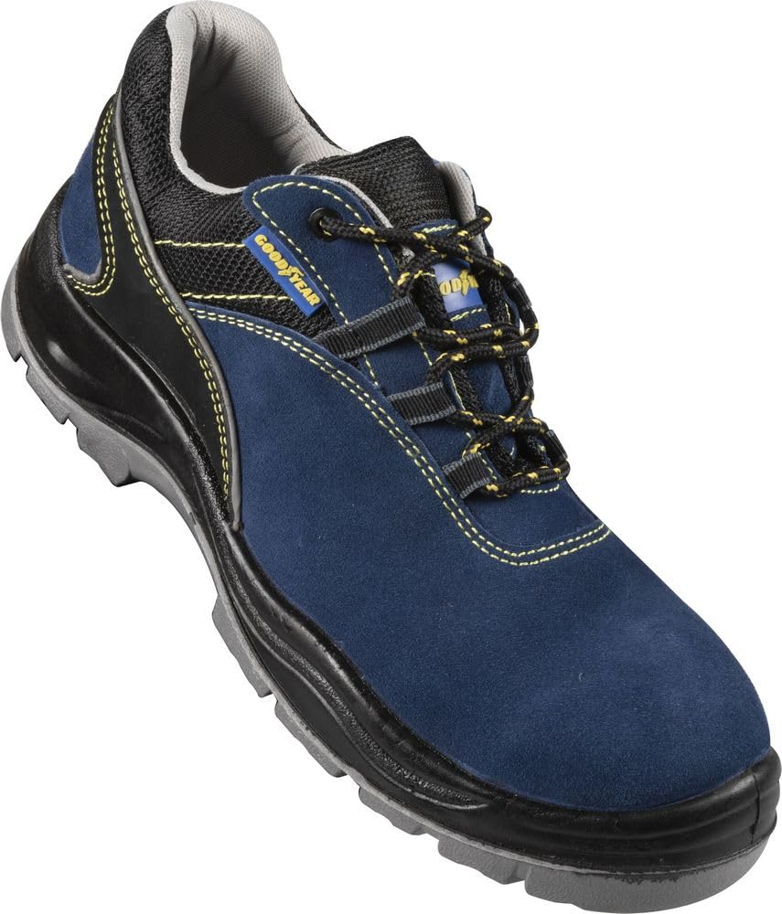 Goodyear Zapatos de Seguridad S1P de Metal en Gamuza Color Azul y Negro Talla 42