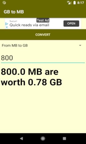Converter GB to MB