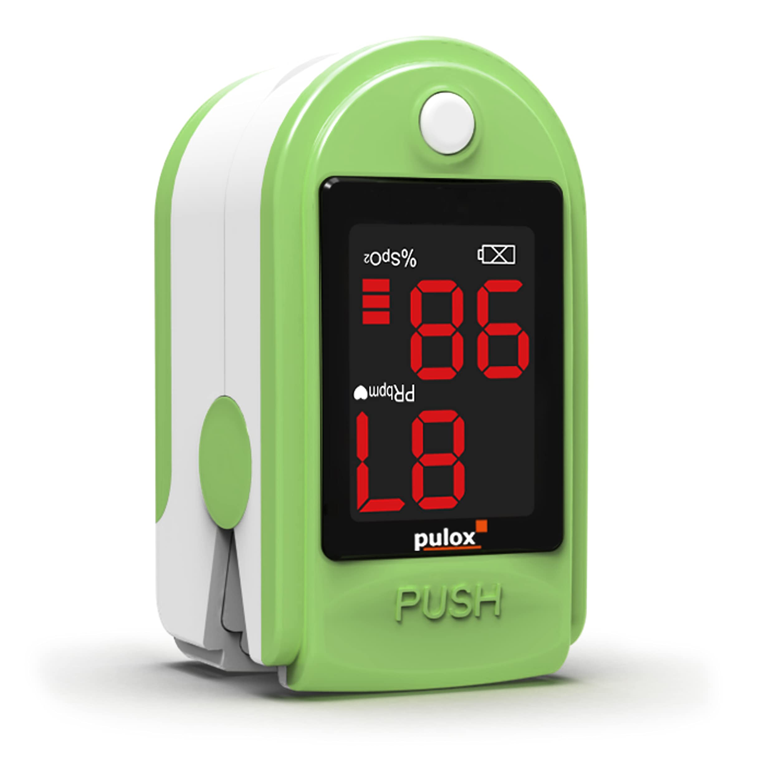 Pulsossimetro Pulox-PO-100 con display a LED saturimetro in colore verde