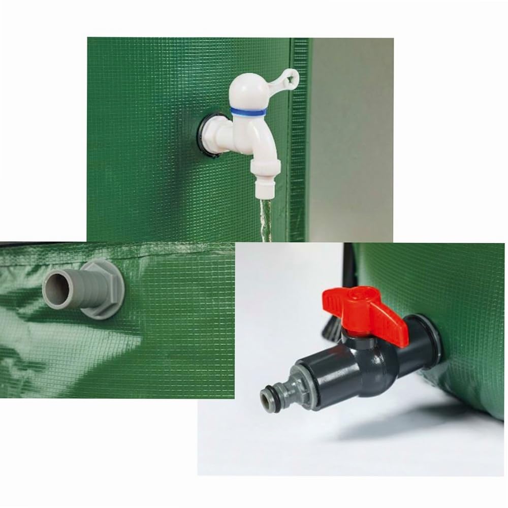 WERKA PRO Récupérateur d'eau de Pluie Pliable 250 L avec Robinet de vidange, Couverture de Protection et Design Compact pour Un Transport Facile, idéal pour Jardinage et Nettoyage - Vert.