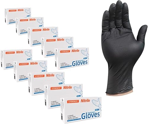 Heavy Duty Nitrile Gloves - 8 Mil Thickness, Latex-Free, Powder-Free, Ideal for Mechanics and Industrial Use