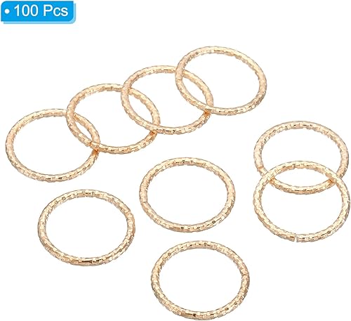 Miniatura 3 de PATIKIL Anillo con dije de copa de vino de 0.071 x 0.787 in, paquete de 100 aretes de metal con cuentas, aros de salto abiertos trenzados, color