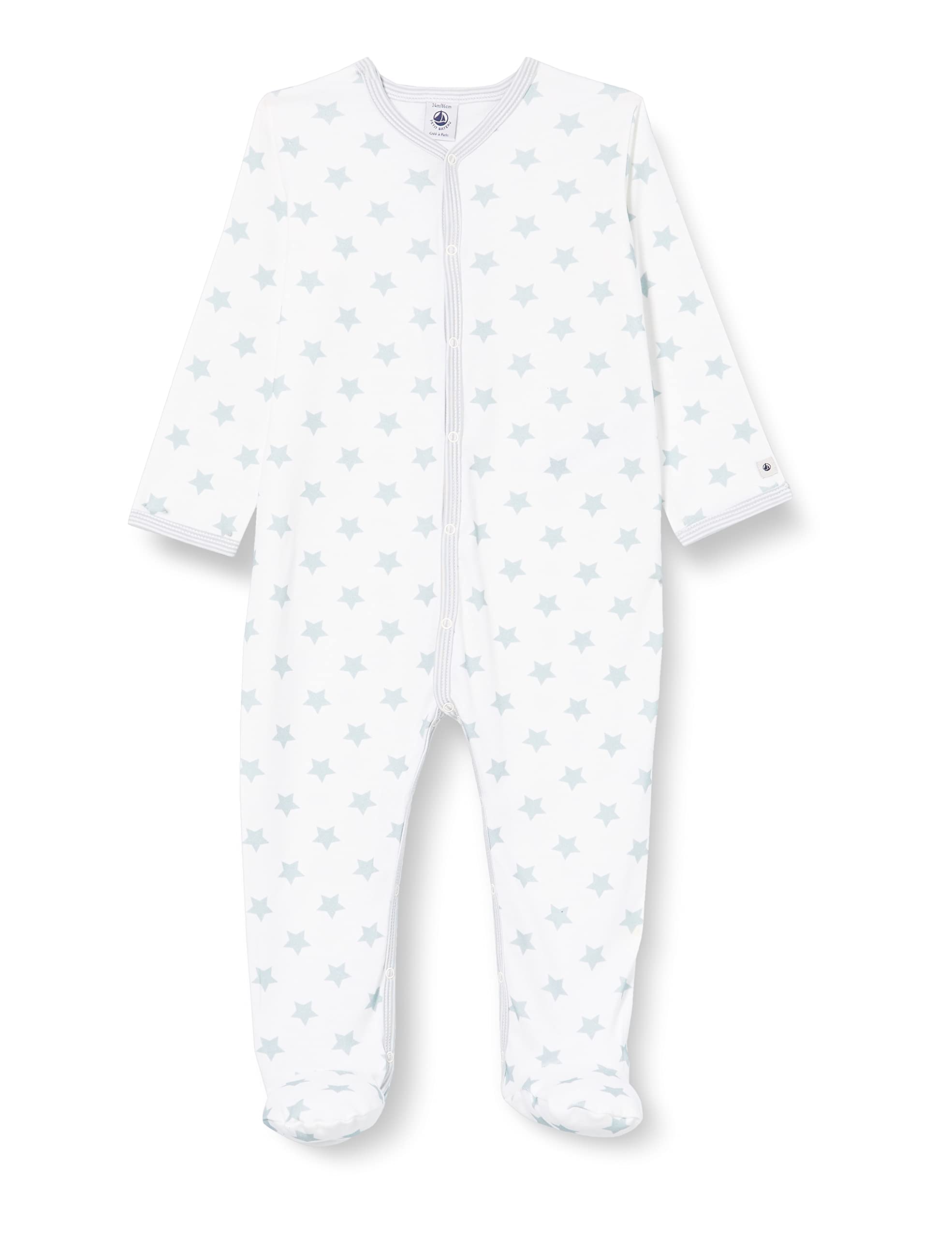 Petit Bateau Unisex Baby A052j Baby-Schlafanzug aus Baumwolle mit Sternen (1er Pack)