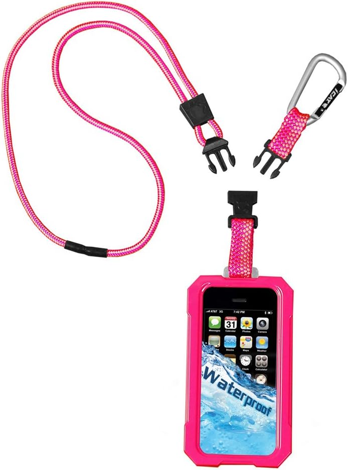 DRI CAT 11060P-C103 Neck It Waterproof Case with Lanyard for iPhone 5 - 1 Pack - Retail Packaging - Pink/White