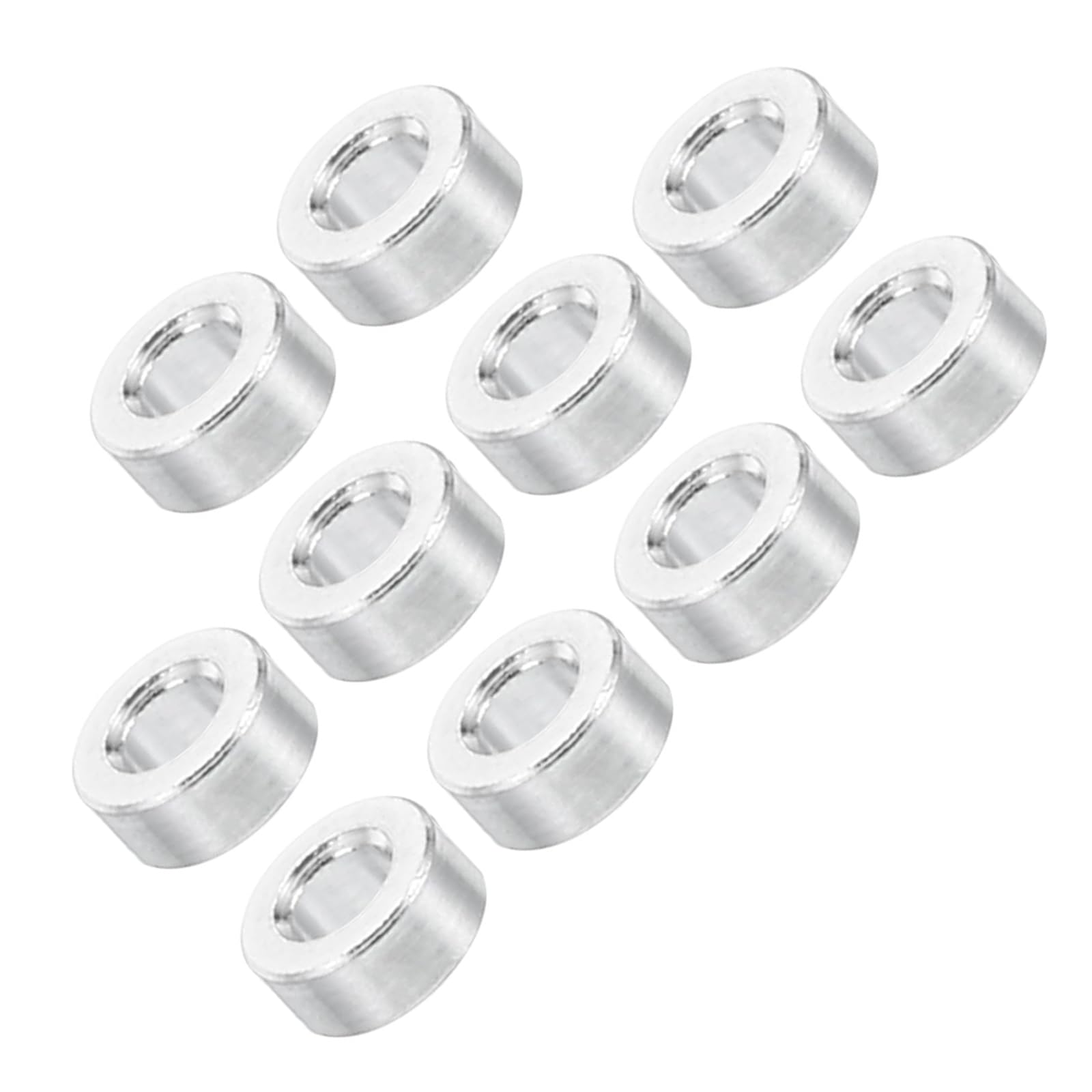 Unifizz M2 Aluminium Spacers, 10Pcs Round Metal Spacer Tubes 2.1mm ID x 4mm OD x 2mm Length Unthreaded Aluminium Standoff for M2 Screw Bolt Assemblies — image 1