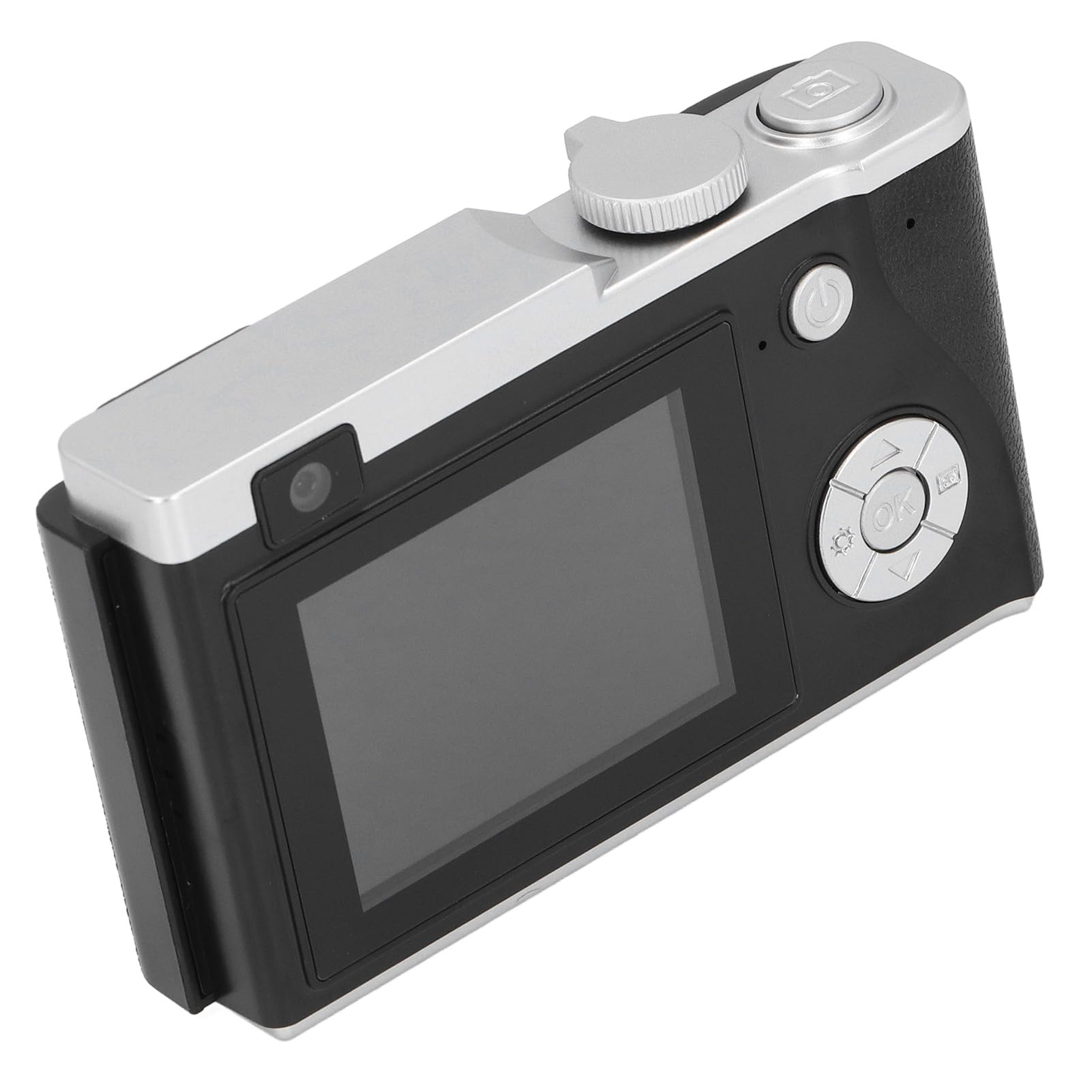 Elprico Cámara digital retro de 48 MP 1080P, zoom 16x fija, compacta para viajes (negro)