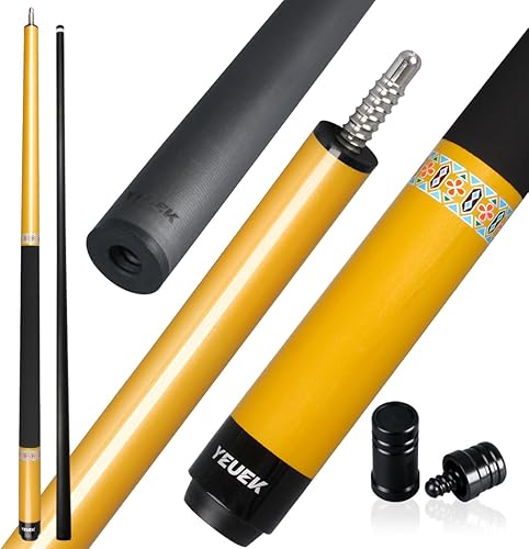 Miniatura 10 de Taco de piscina de fibra de carbono con punta de 0.492 in, baja desviación, palos de billar con 3/8 x 8 pines, palo de taco profesional de 58