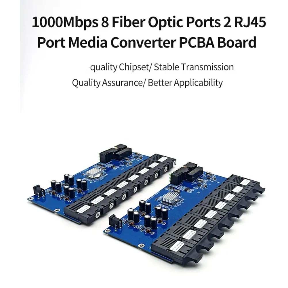 Przełącznik światłowodowy Gigabit Ethernet, 8 portów światłowodowych, 2 porty światłowodowe RJ45, optyczny transceiver, 20 KM SC, tryb jednokierunkowy (A)