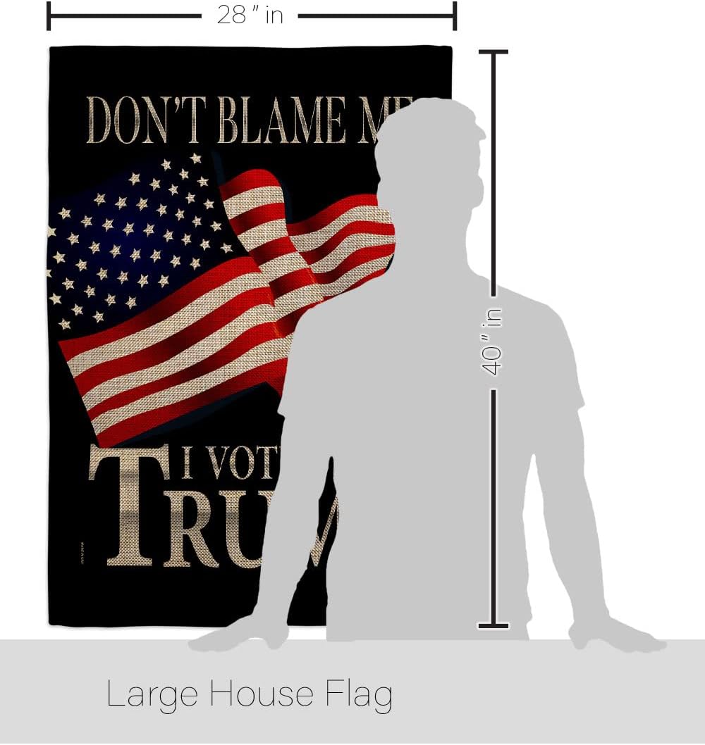 Trump Flag 2024 Burlap House Flag Set Patriotic Vote President Democrat Republican Tea Party United State American Election Banner Small Garden Yard Gift Double-Sided, Made in USA