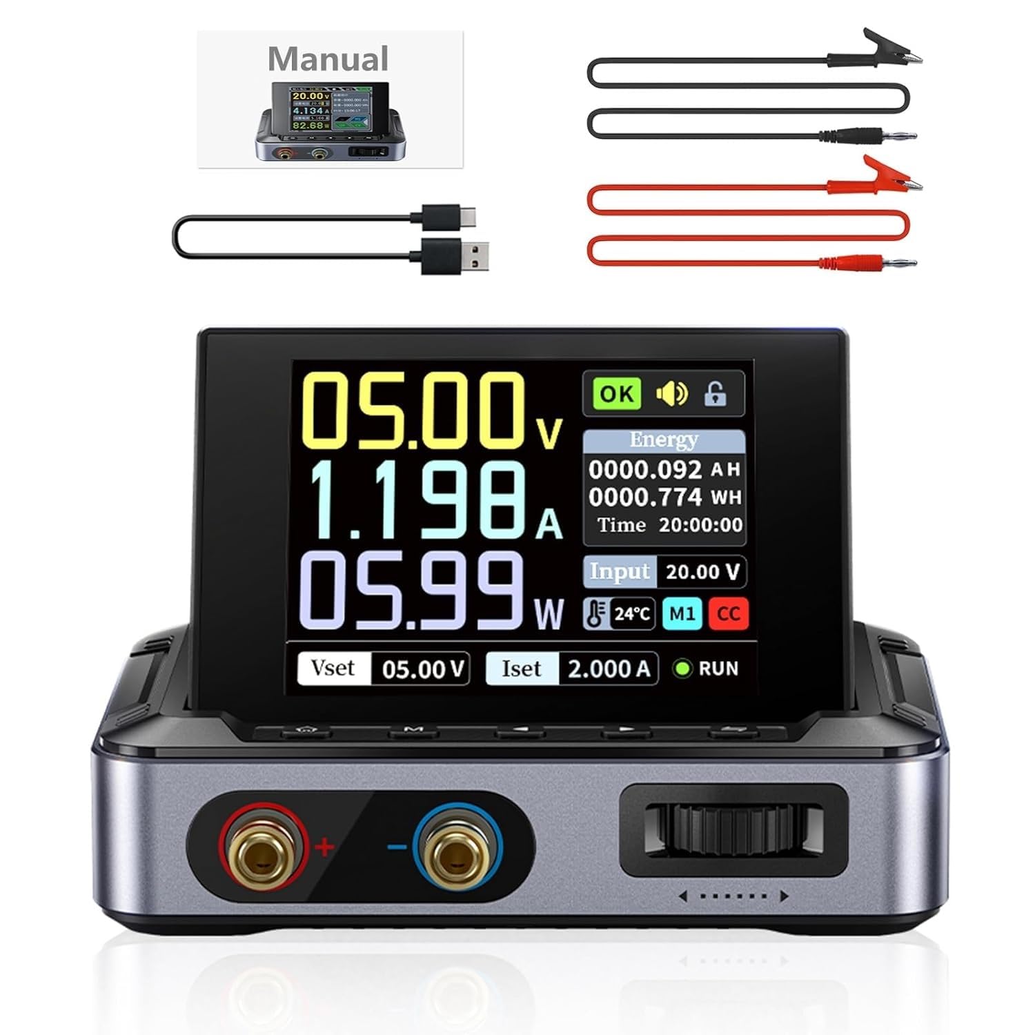 Jadeshay Alimentatore Regolabile DPS-150 Alimentatore da Banco DC 0-30V 0-5A 150W con Schermo IPS 2.8 Pollici Uscita CV/CC Ingresso PD/QC/DC Display Digitale Programmabile da PC Protezioni Multiple