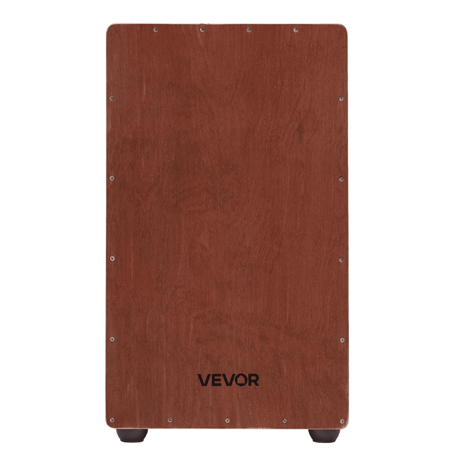 VEVOR Cajon Box Drum, Con Cordiere Rullanti Interni, Scatola di Percussioni in Legno Leggera, Strumento Musicale Portatile a Tamburo in Legno di Betulla con Piedini in Silicone, 305 x 305 x 508 mm