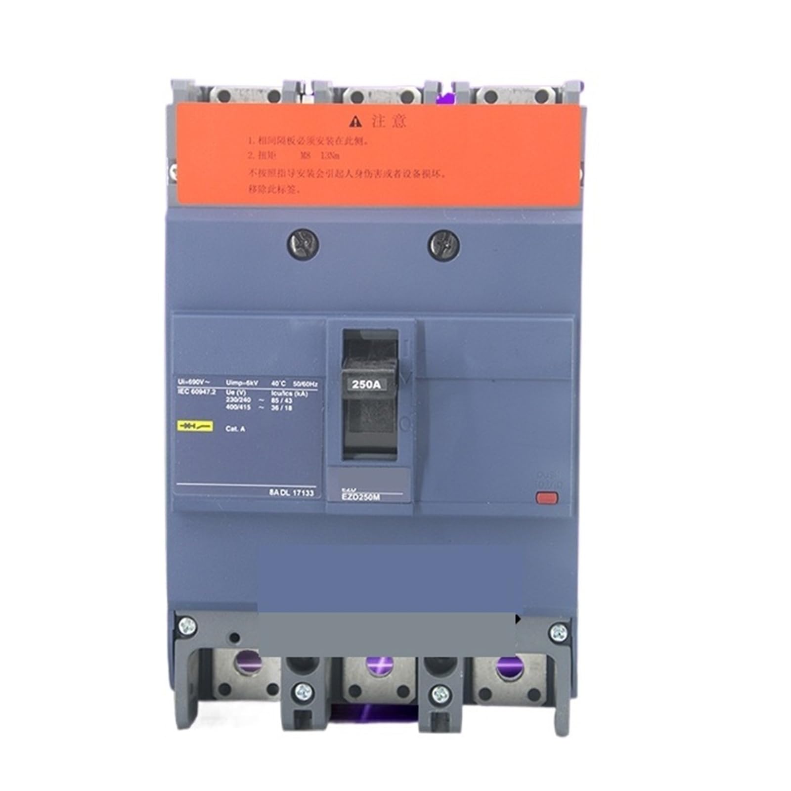 Disjoncteur à boîtier moulé EZD250M3250N triphasé interrupteur 250A