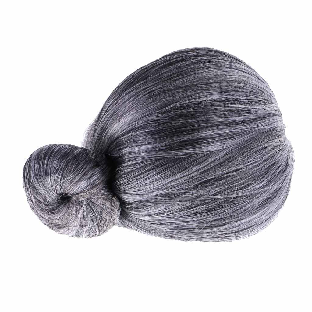 Funny Old Lady Grandma Silver Gray Short Bun Wig Party Cosplay Fancy Dress|Home & Garden | Greeting Cards & Party Supply | Party Supplies-image-43