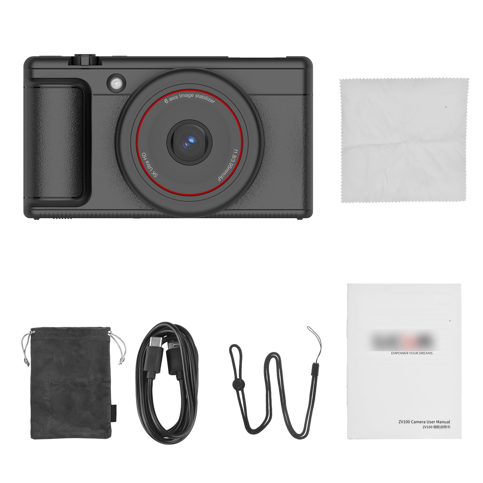 Compact 16X Zoom Camera 5K Digital Camera for Vlog Travel Photography Enthusiasts (Black)-image-21