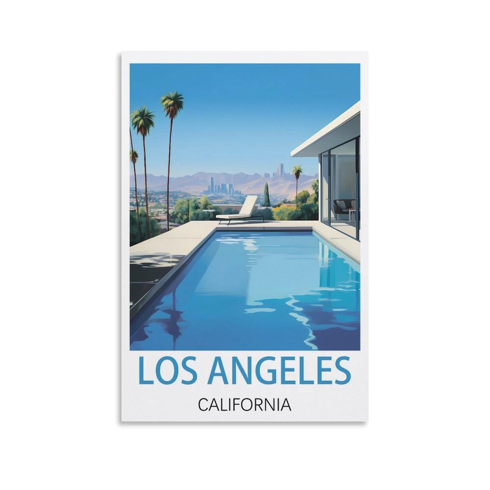 Cyyhgee Unframe-Style Los Angeles California Vintage Travel Poster 08X12inch(20X30cm) Canvas Poster Wall Art Living Room Home Decor
