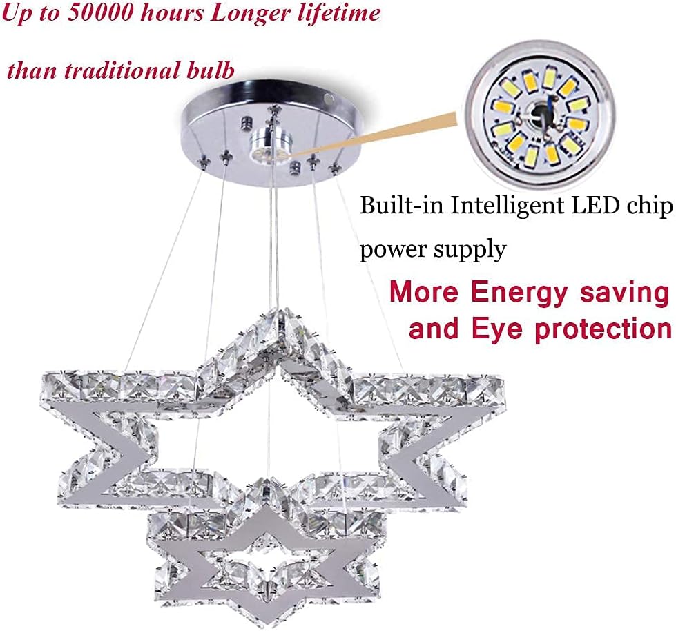 Hоttеѕt Sаlе Cainjiazh Crystal Chandeliers 2 Rings Polygon Ceiling Light Fixture Modern Led Pendant Lighting for Bedroom Living Room Dining Room Hallway Bar Adjustable Stainless Steel Hanging Lamp Crаzу Dеаlѕ Cainjiazh Crystal Chandeliers 2 Rings Polygon Ceiling Light Fixture Modern Led Pendant Lighting for Bedroom Living Room Dining Room Hallway Bar Adjustable Stainless Steel Hanging Lamp