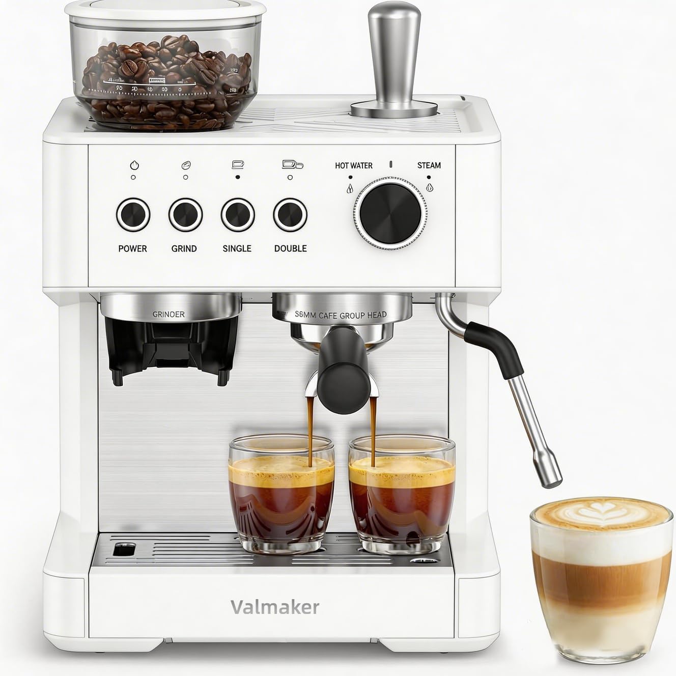 Coffee Maker, 4-Cup Drip Coffee Machine with Anti-Drip System, Compact Design for Home Office RV Use, Fast Brewing Coffee Brewer with Easy Operation, Stainless Steel Decor, White