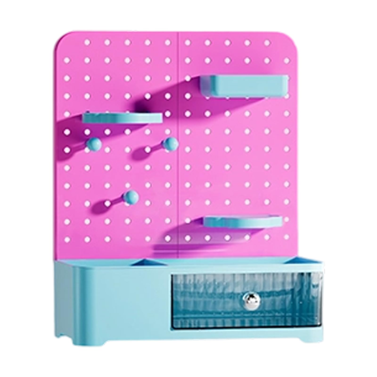 Buxuaaaa Stylish Desktop Storage Organizers with Multiple Compartments Sturdy ABS for Blind Packagings Toy Model Displays Pegboard Display Shelf for Collectibles