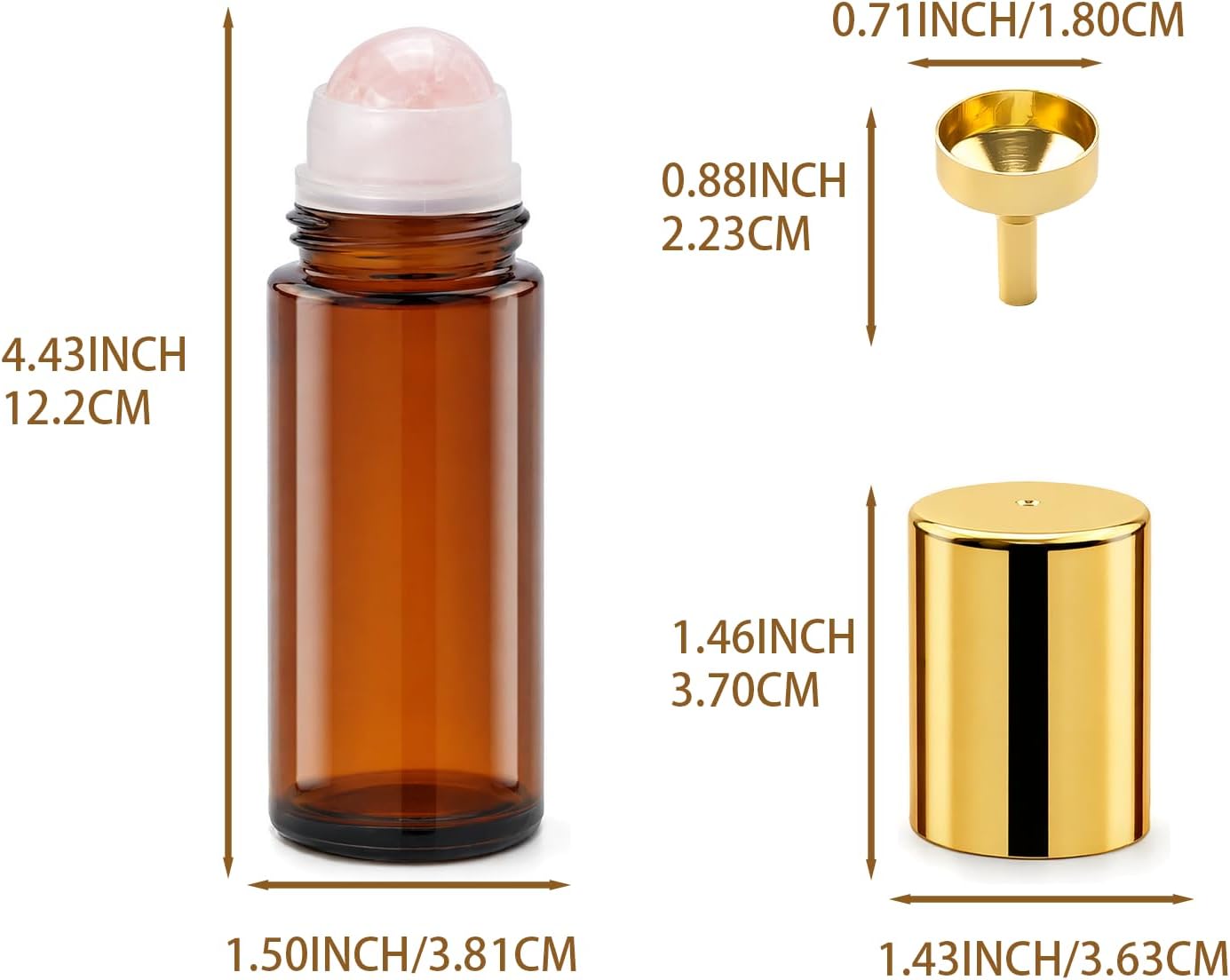50ml Roller Bottle for Essential Oils, Refillable Roller Ball Applicator