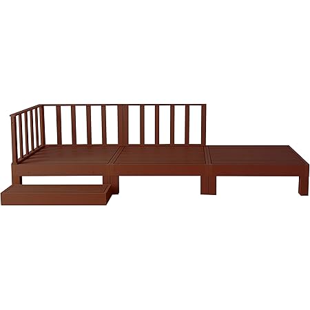 Amazon ウッドデッキ 腐らない ガード 柵 踏み台 連結可能 縁側 庭 縁台 人工木 シンプル デッキ Diy ガーデンデッキ ガーデンベンチ ウッドパネル 頑丈 屋外 ベランダ 樹脂 6点セット Brブラウン ウッドデッキ