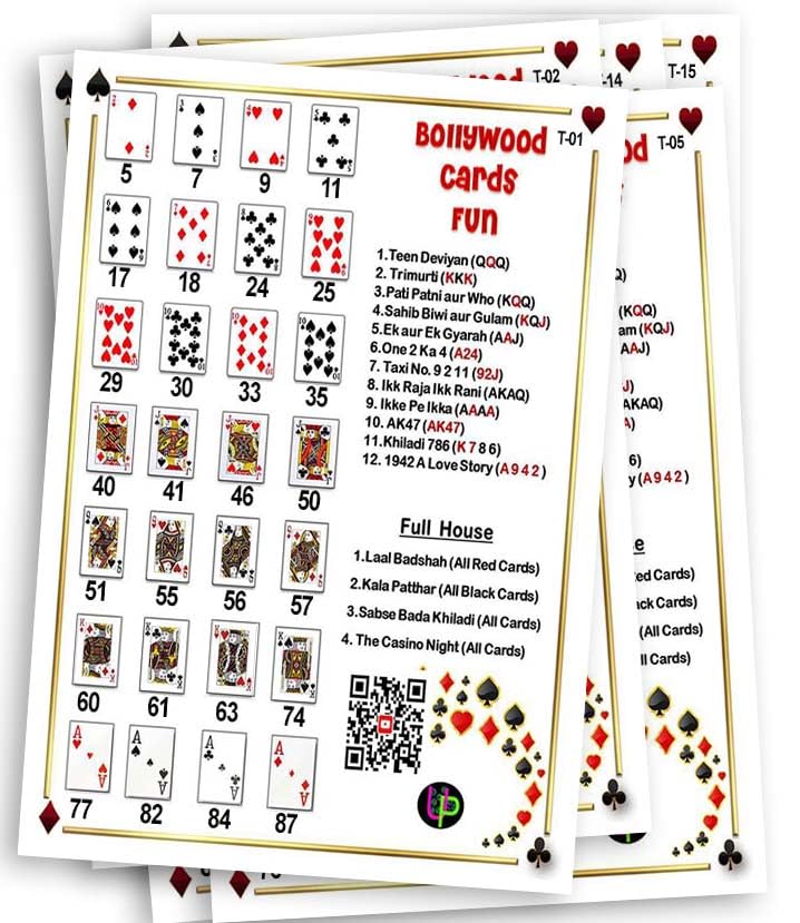 Image of Bollywood Tambola Tickets | Bollywood Fun Cards Theme Housie Tambola Themed Bingo Game | Kitty Party Theme Housie Tickets | English | for Family & Friends (Set of 15 Tickets)