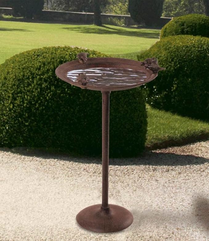 Esschert Design Vogelbad, Vogeltränke mit Fuß 'Zeisig' aus Gusseisen