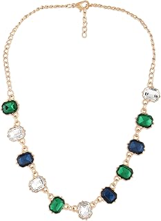 ZAVERI PEARLS Multicolor Dazzling Stones Embellished Party Bling Party Necklace For Women-ZPFK15958 Price In India