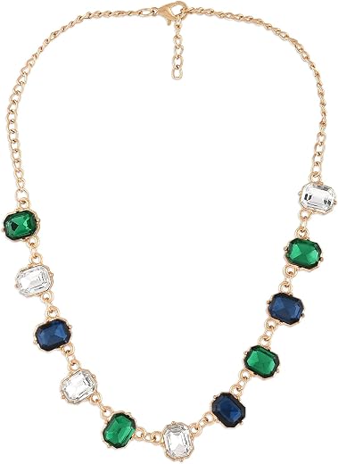 ZAVERI PEARLS Multicolor Dazzling Stones Embellished Party Bling Party Necklace For Women-ZPFK15958