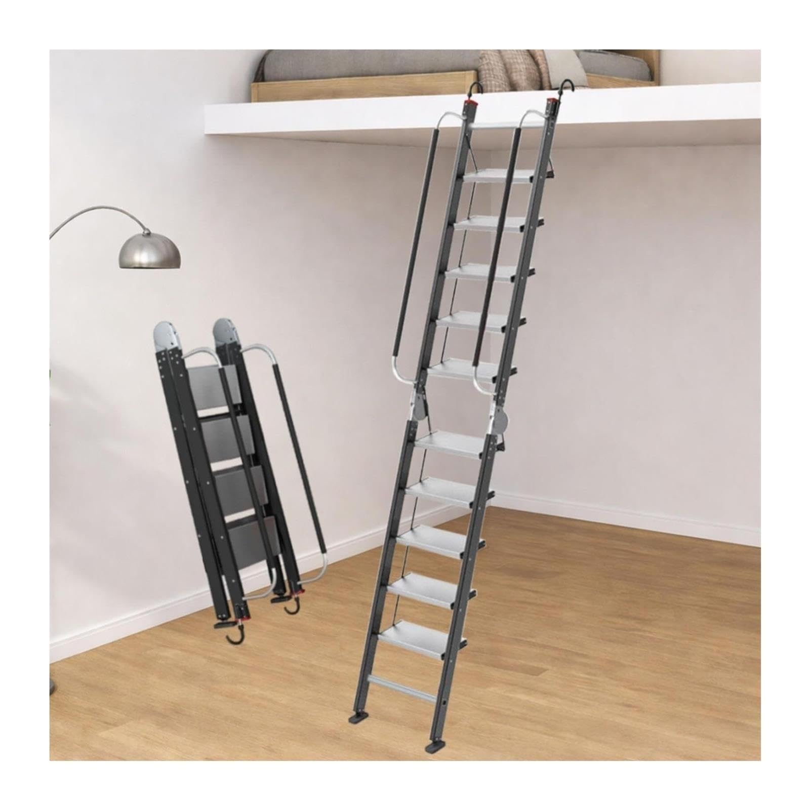 Escalera Plegable for Subir al desván del ático de 9 escalones