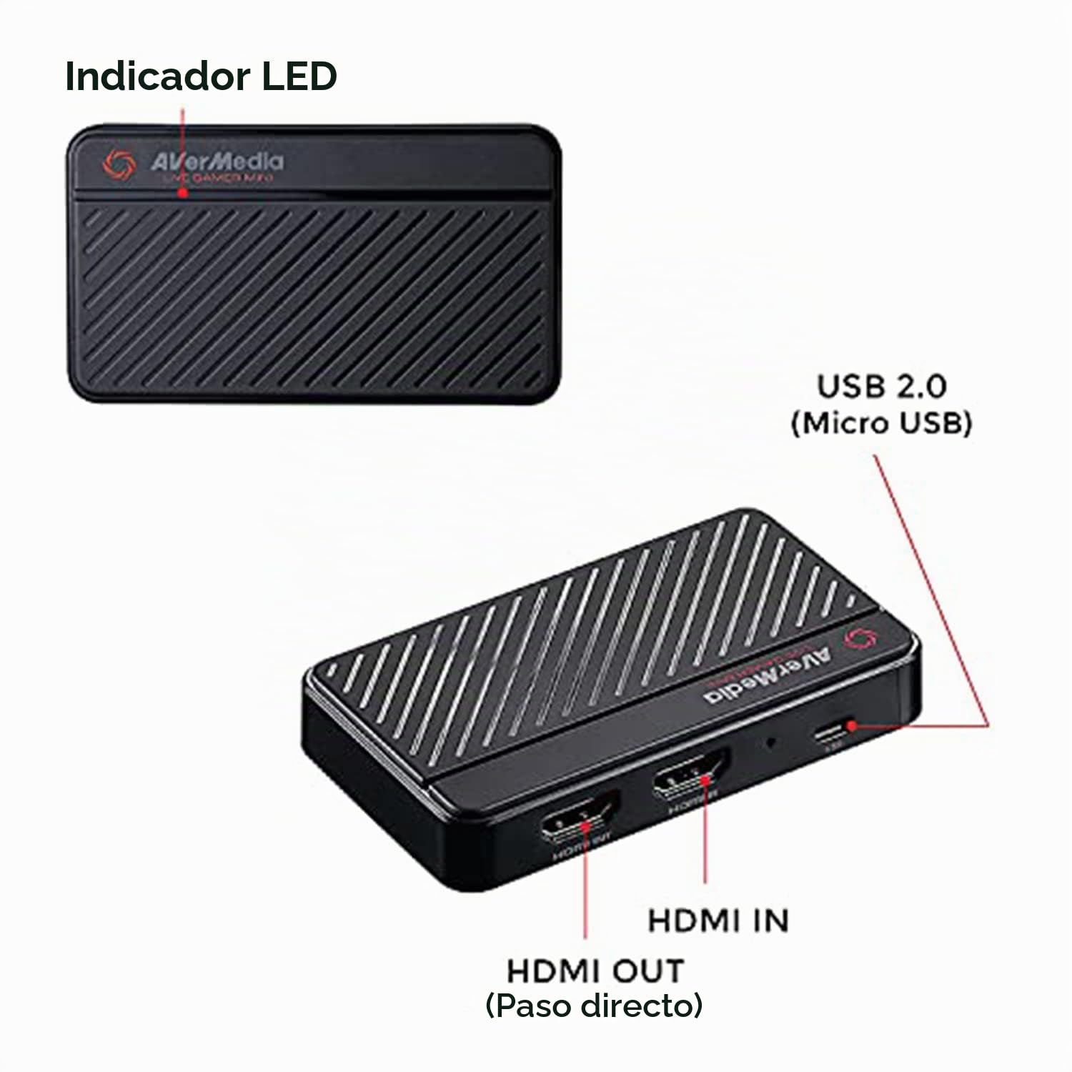 AVerMedia GC311 Live Gamer Mini - Capturadora USB 1080p60, paso Full HD, Plug & Play, streaming Switch, PS4, Xbox, OBS, YouTube, Mac, Win11