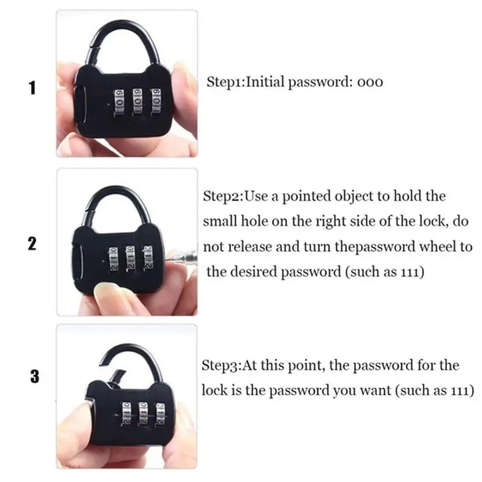 lucchetti con codice, Lucchetto di sicurezza for valigia da viaggio con lucchetto a 3 cifre e password, 1 pezzo(Red)