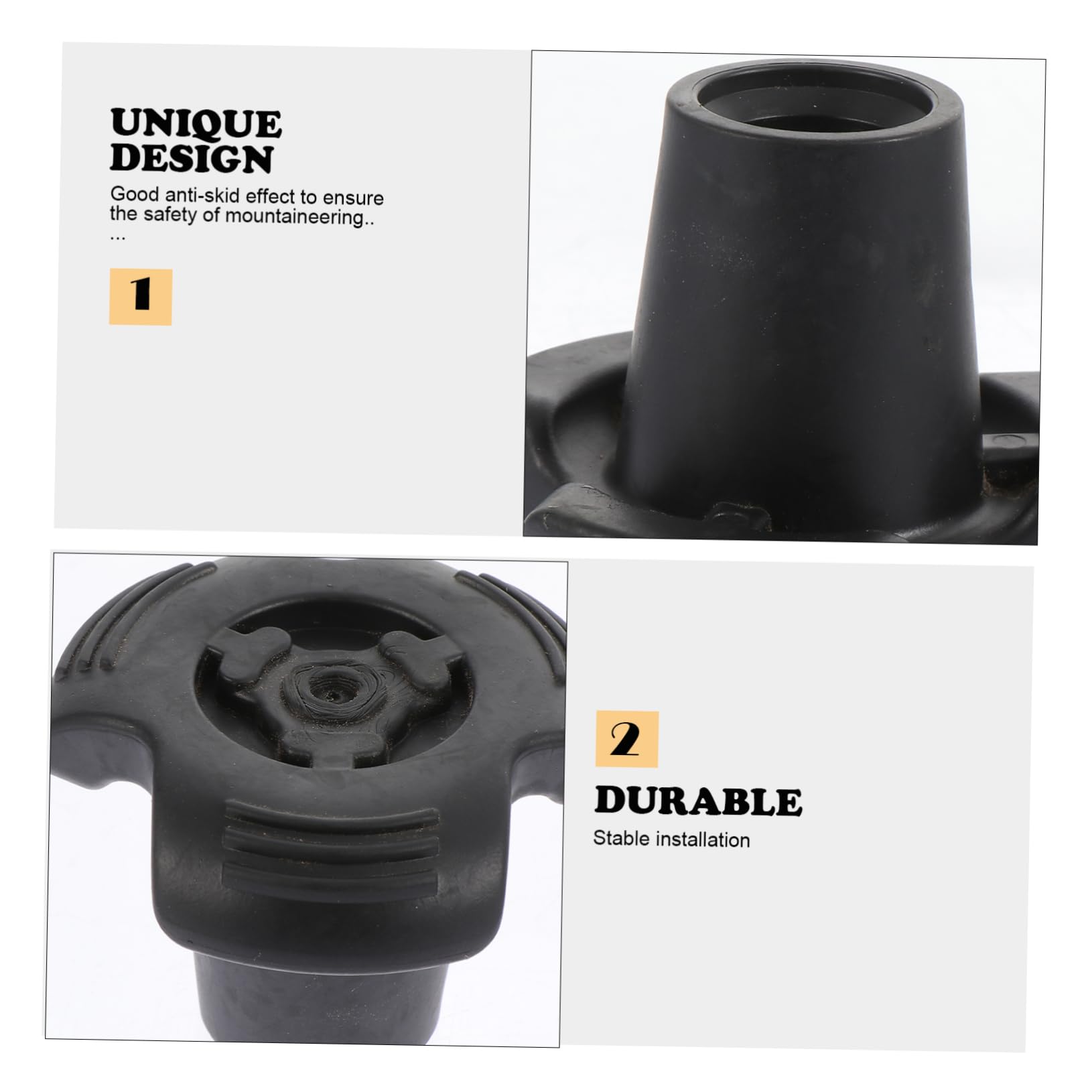 Beavorty 4pcs Non-Slip Head of Crutches Crutch Feet Mat Heavy Duty Crutch Tips Leg Ferrule Crutch Ferrule Walking Crutch Pad Crutch Stick Feet Mat Crutch Stick Leg Cover Rubber Black