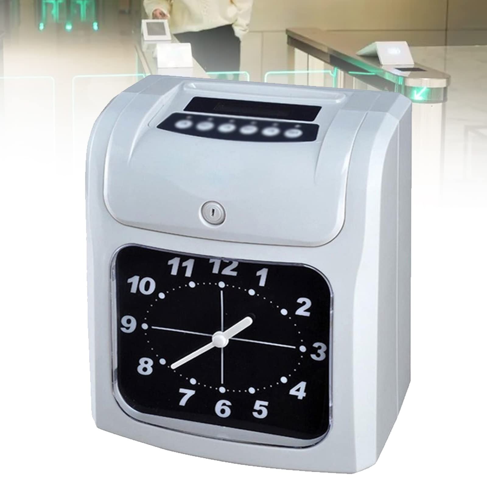 Lacovoni Work Punch Card Machine, Attendance Machine for Employee Attendance Recorder Management, Time Clock Machine for Office Commercial Uses, for Offices, Restaurants, Retail Stores