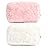 SOIDRAM 2 Pieces Makeup Bag Cute Cosmetic Bag Plush Pink White Makeup Pouch Coquette Travel Toiletry Bag Organizer Fluffy Makeup Brushes Puffy Storage Bag for Women