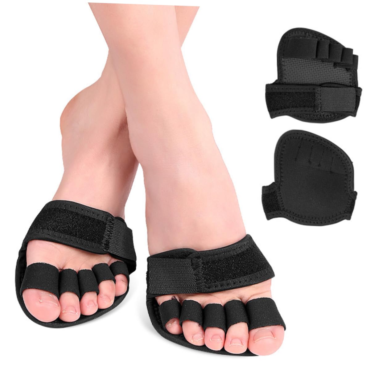 Baluue 5paare Rutschfeste Fußpolster Für Ballett Und Tanz Halbe Fußsocken Mit Zehenring Vorfußpolster Zur Dämpfung Und Schmerzlinderung Für Damen