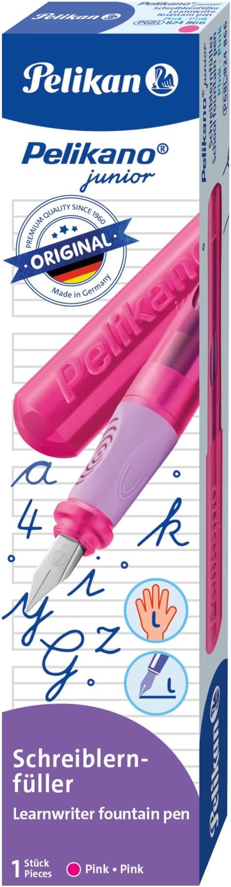 PelikanPelikano Junior 824866 Fountain Pen for Left-Handed Users, Pink, Nib L