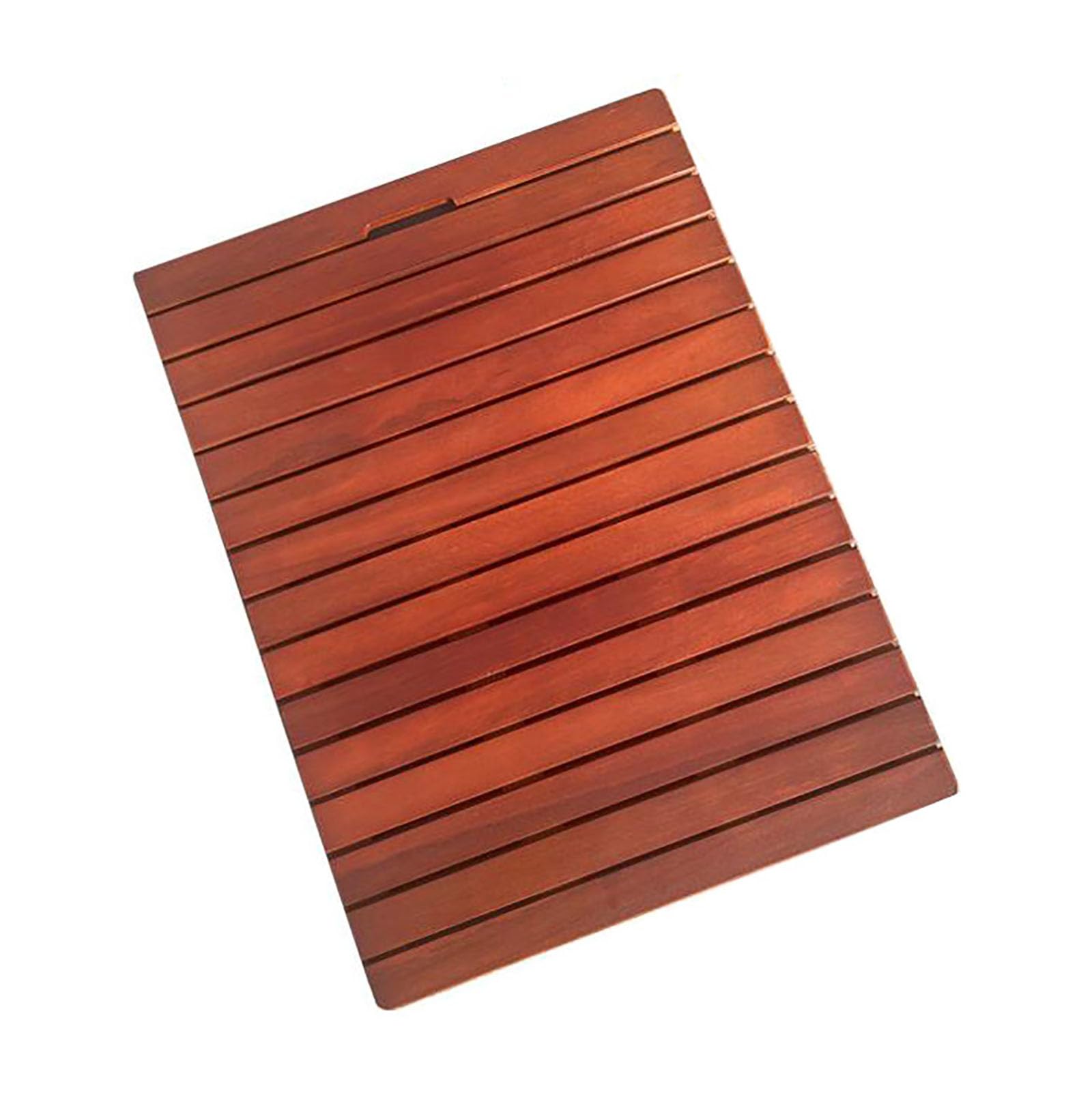 Bathroom Non-slip Solid Wood Floor Mat Shower Mats with Non-slip Feet,Bath Mats with Carry Handle Design,Quick-Drying Waterproof Square Floor Mat for Indoor and Outdoor (Walnut,90x90cm(35.4x35.4in))
