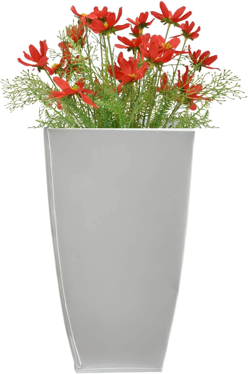 Lavish Craft Plant Stand Decorative Flower Pot Holder Display for Balcony Table top Mini Plant Stand for Artificial Galvanized Iron 13 inch Planters for Outdoor Indoor Garden Patio (White)